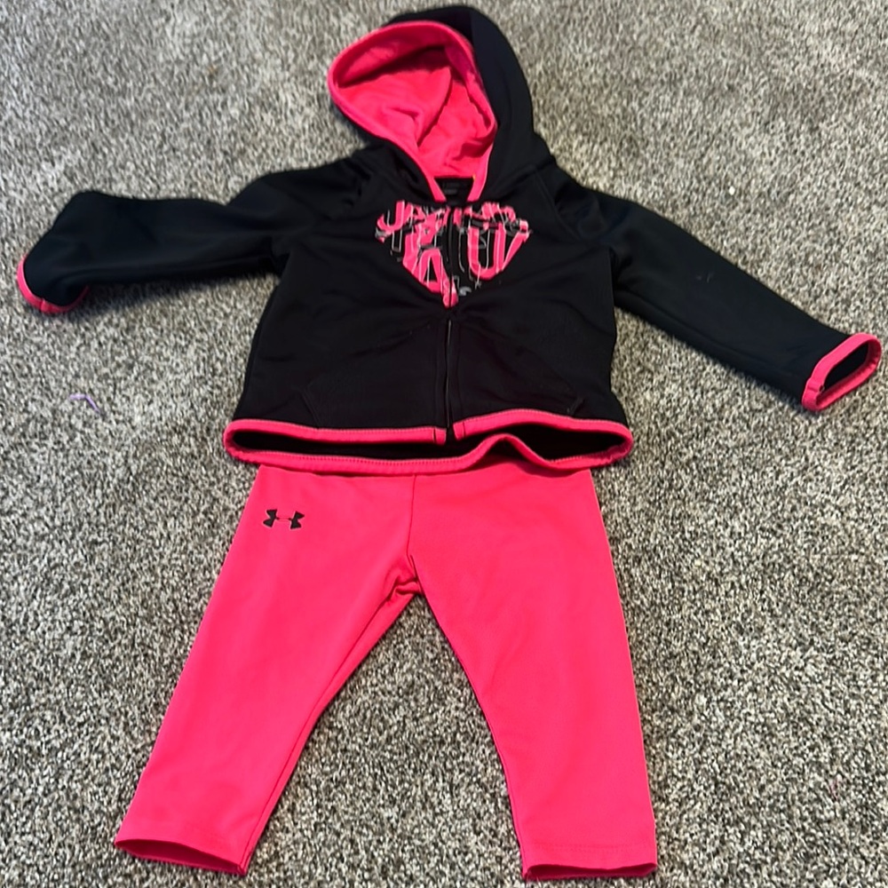 Under Armour Black and Pink Hoodie Set